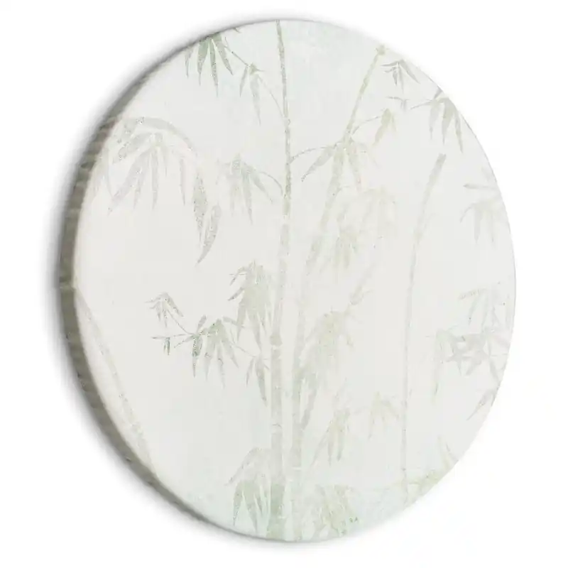 Tablou rotund - Bamboo forest - Delicate bamboo jungle in pastel colors of celadon and green on a light background/Jungle in Asia Promoție
