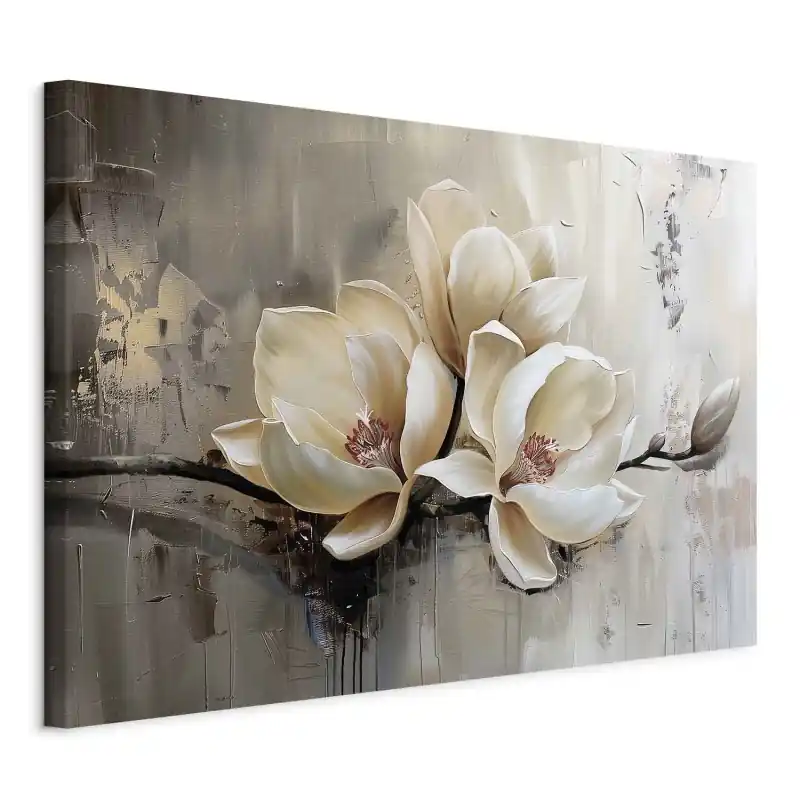 Livrare expres Tablou - White flower buds in painterly impression