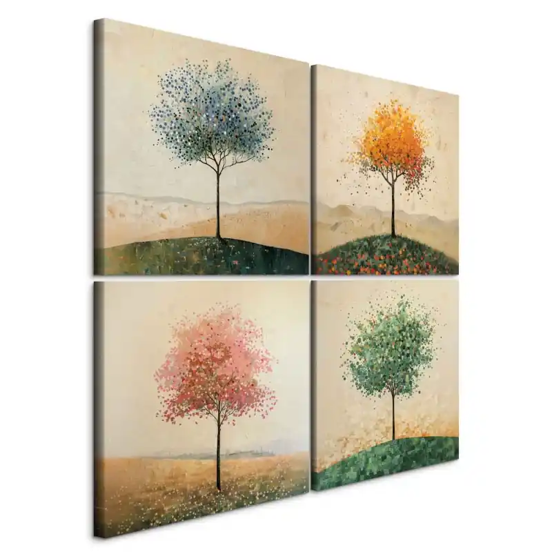 Tablou - Four trees in painterly colour shots Chilipir