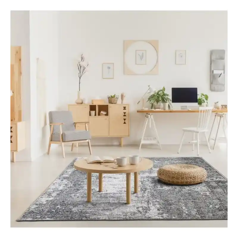 Covor Beenom cu model abstract gri-bej 1008-155 Ofertă