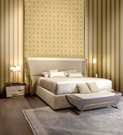 Tapet baroc floral bej cu auriu colectia Modern&Classic Design Reducere extra
