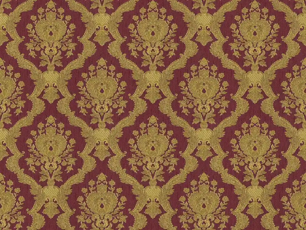 Ofertă specială Tapet baroc floral visiniu auriu colectia Modern&Classic Design