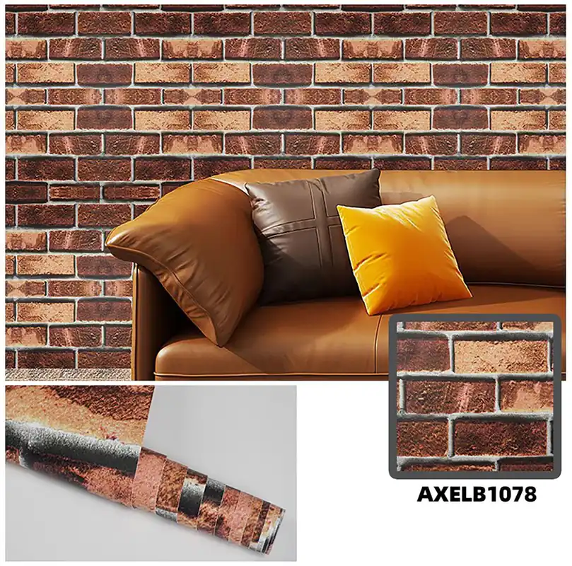 Promoție Autocolant decorativ pentru mobila si perete model caramida maro 90cm x 15m