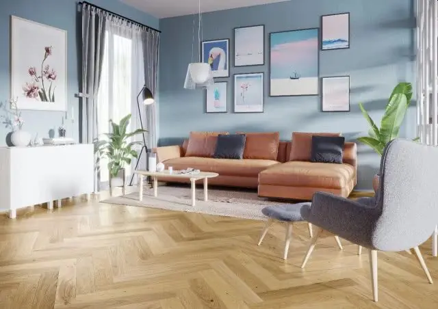 Parchet triplustratificat STEJAR CARAMEL HERRINGBONE 110 Pure Classico Barlinek Ultima șansă