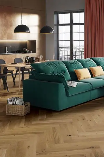 Parchet triplustratificat STEJAR TOFFEE HERRINGBONE 130 Pure Classico Barlinek Ofertă de sezon