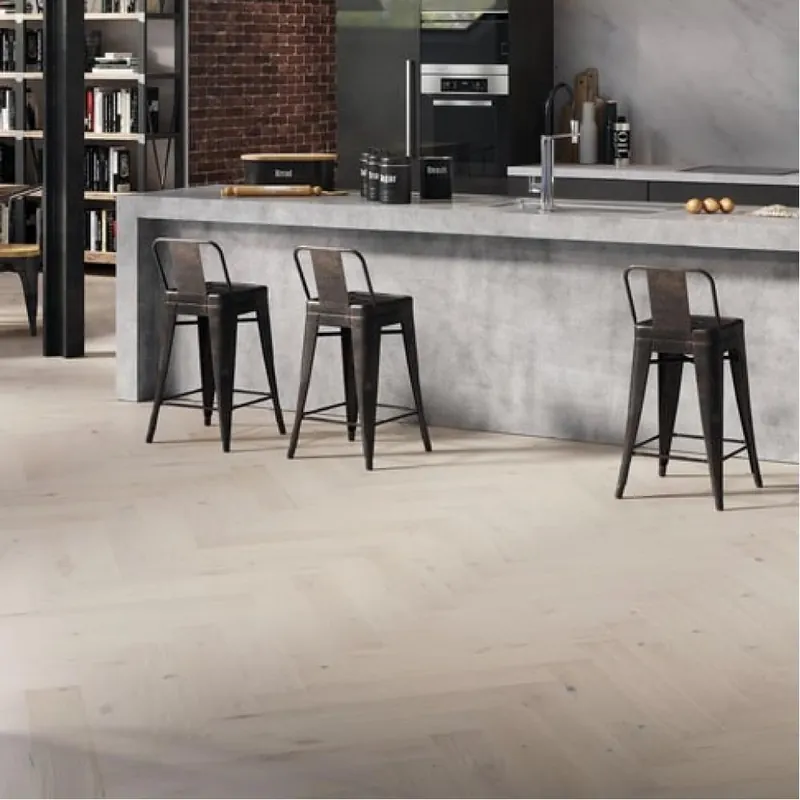 Cumpără online Parchet triplustratificat STEJAR CAPPUCCINO HERRINGBONE 130 Pure Classico Barlinek