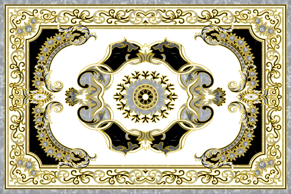 Popular Gresie decorativa / covor ceramic Baroque Hajar 1218714-1B, 120X180 (6 placi 60X60), lucioasa