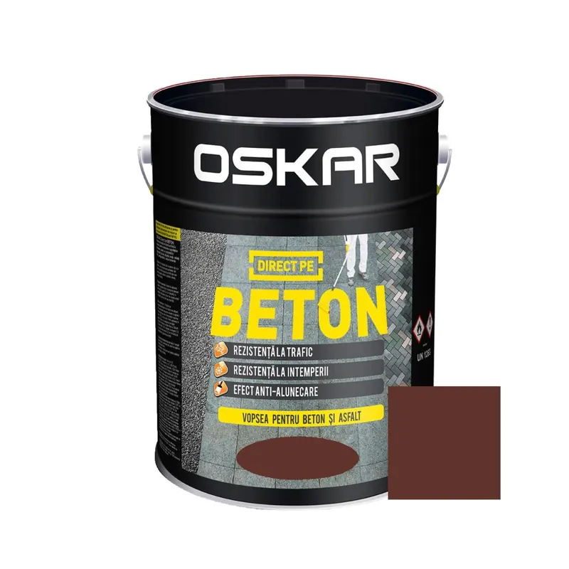 Vopsea direct pe beton Oskar, interior/exterior, Maro roscat, 10 L Preferatul clienților