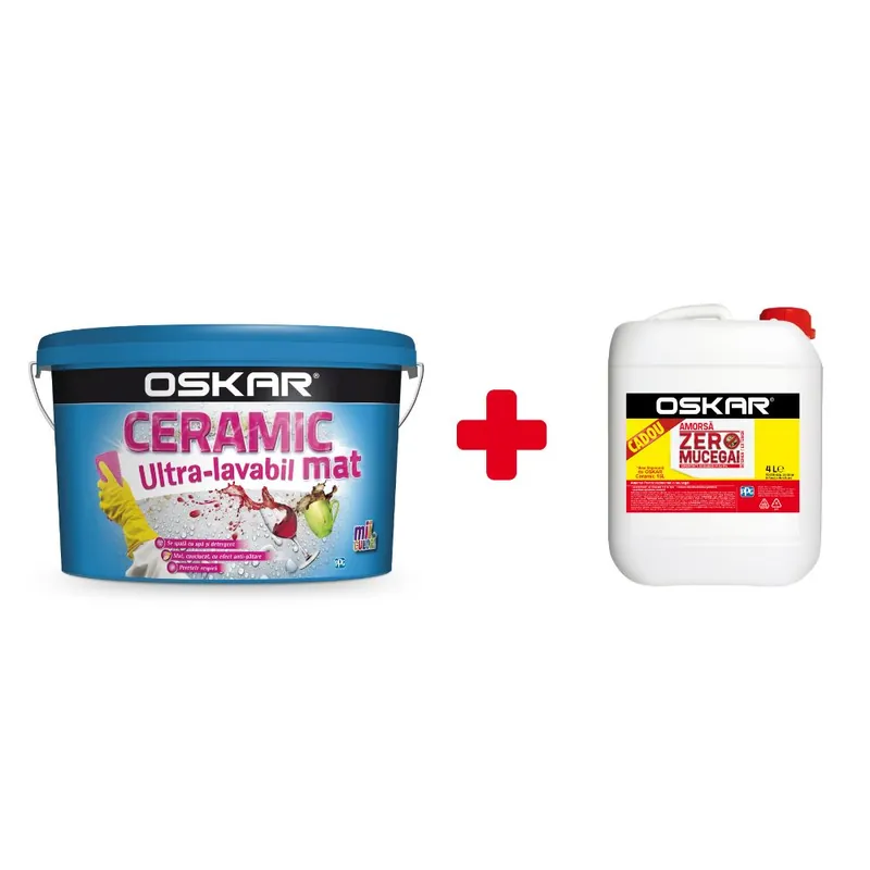 Vopsea ultralavabila pentru interior/exterior Oskar Ceramic mat 15 L + amorsa 4 L Cel mai bun preț