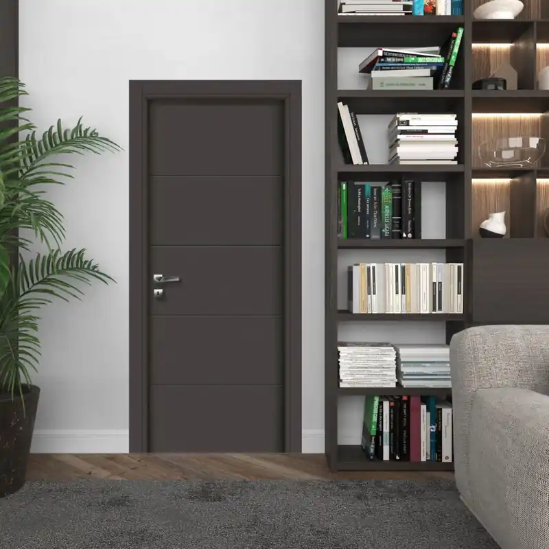 Preț mic Usa interior din MDF Idealine, model 110, reversibila, toc si accesorii incluse, anthracit, 81 x 201 cm