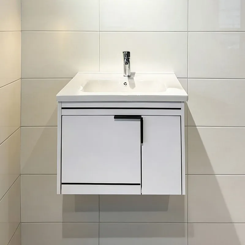 Bestseller Masca baie cu lavoar inclus Celesta Pegasus White, plywood, 2 usi cu inchidere lenta, suspendat, 60 cm