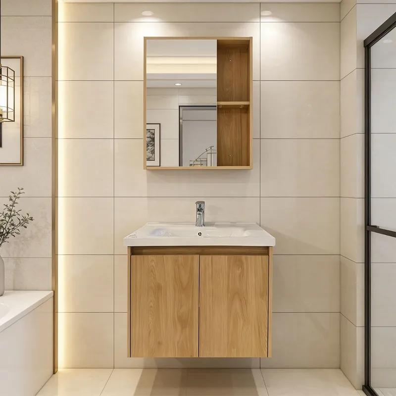 Cel mai vândut Set mobilier baie Celesta Orion Wood, plywood, 3 piese, 2 usi cu inchidere lenta, suspendat, 60 cm