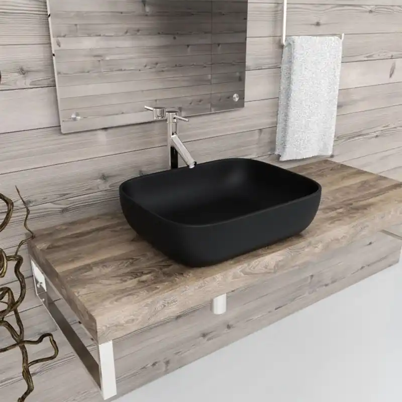 Bestseller Lavoar baie pe blat Celesta Phoebe, 50.5 x 40.5 x 14 cm, ceramica, negru mat