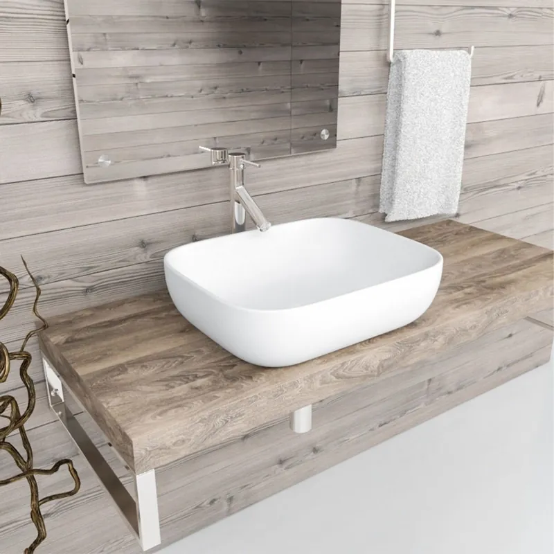 Reducere Lavoar baie pe blat Celesta Phoebe, 50.5 x 40.5 x 14 cm, ceramica, alb mat