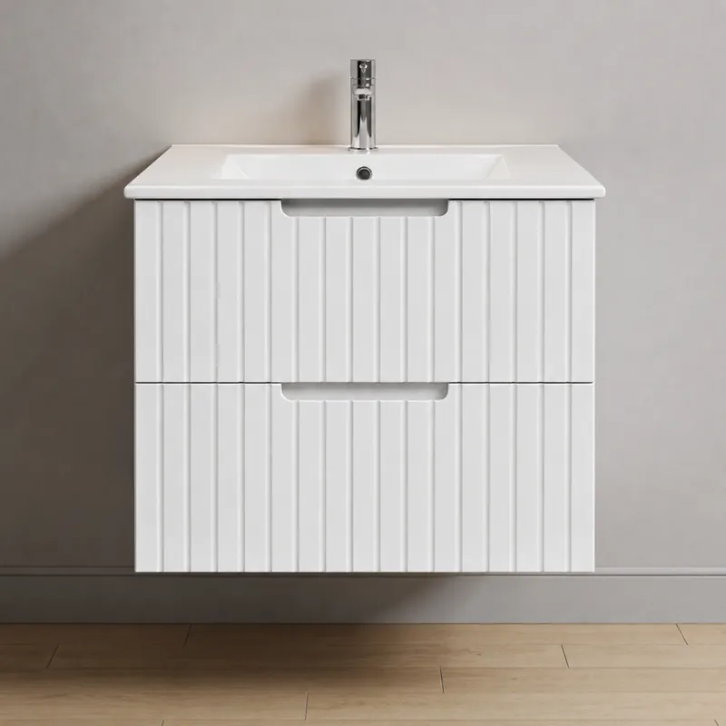 Ofertă de sezon Masca baie cu lavoar inclus Rise Vibe, MDF+PAL, sertare cu inchidere lenta, suspendat, 60 cm, alb