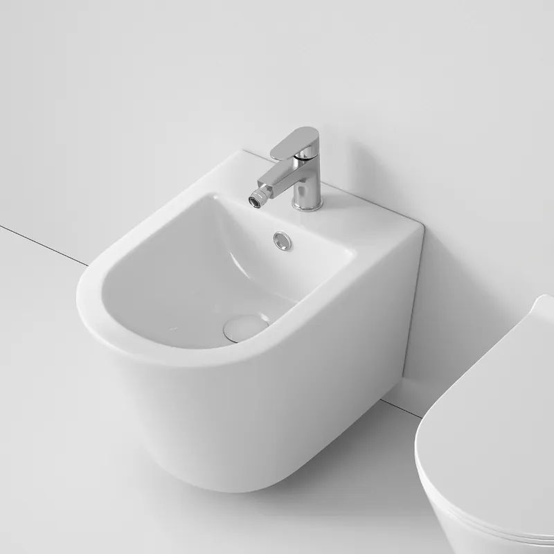 Bideu suspendat rimless Celesta Lyra, 52.5 x 36 cm, ceramica, alb lucios Ofertă exclusivă
