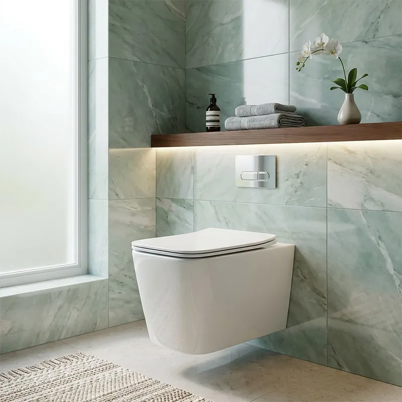 Reducere specială Vas WC suspendat rimless Celesta Zenith, 52.5 x 36 cm, ceramica, capac cu inchidere lenta duroplast inclus, alb lucios