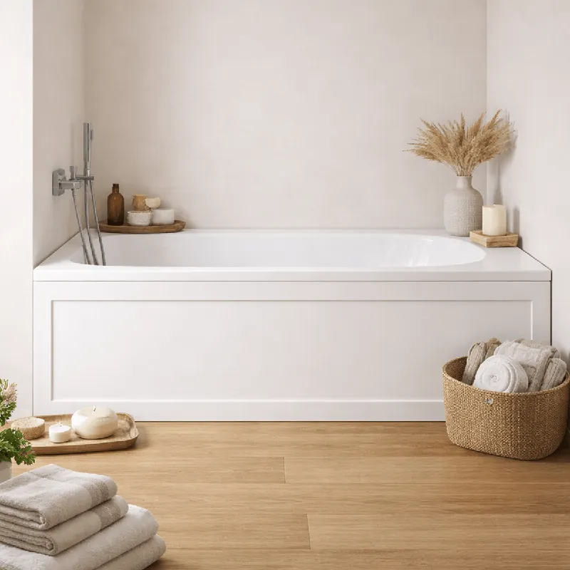 Cada baie dreptunghiulara Bella*, acril, masti, sifon si suport incluse, 120 x 70 cm Lichidare de stoc