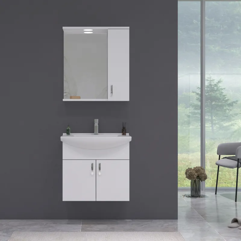 Set mobilier baie Orka Sacra suspendat, 3 piese, alb, 65 cm Cel mai vândut