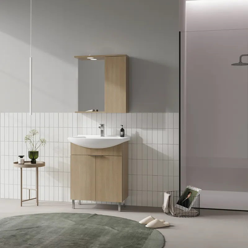 Set mobilier baie Orka Purus, 3 piese, oak, 65 cm Reducere de preț