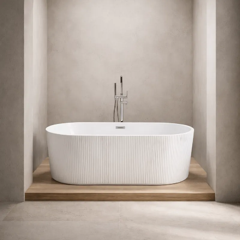 Cada baie freestanding Bella* BSM-203S, model 3D tip riflaj, 170 x 80 x 58 cm, alb Comandă acum