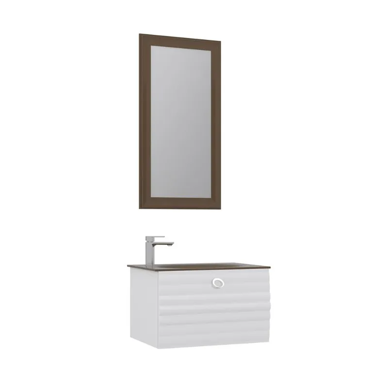 Set mobilier baie Orka Anzer, suspendat, 3 piese, alb, 60 cm Reduceri