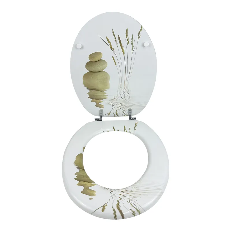 Capac de WC din MDF Wellness, decor 3 fete, inchidere standard, 44 x 38 cm Expediere rapidă