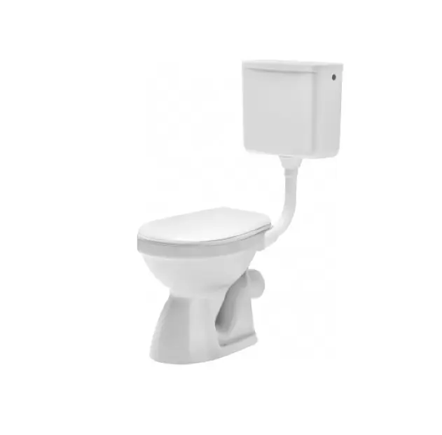 Set vas WC (toaleta) pe pardoseala cu rezervor Cersanit Roma R10 + capac polipropilena R02-022 Mai ieftin