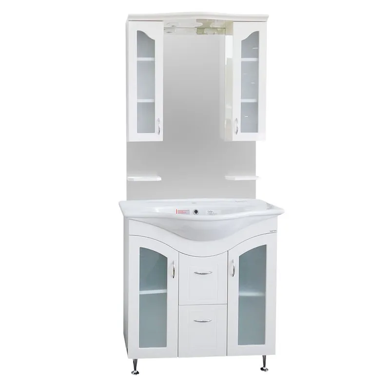 Set mobilier baie Palmiye, 3 piese, alb, 85 cm Preț redus