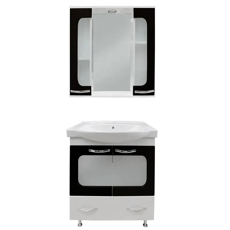 Calitate înaltă Set mobilier baie Aba, 3 piese, anthracite, 80 cm