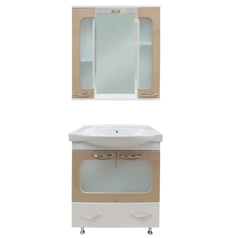 Mai ieftin Set mobilier baie Aba, 3 piese, cappuccino, 80 cm