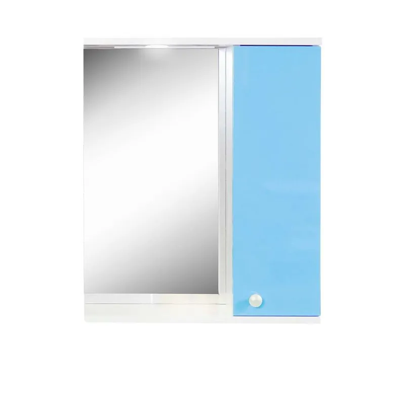 Reduceri Oglinda baie cu dulap, polita si decupaj pentru spot Selena, 55x67 cm, bleu