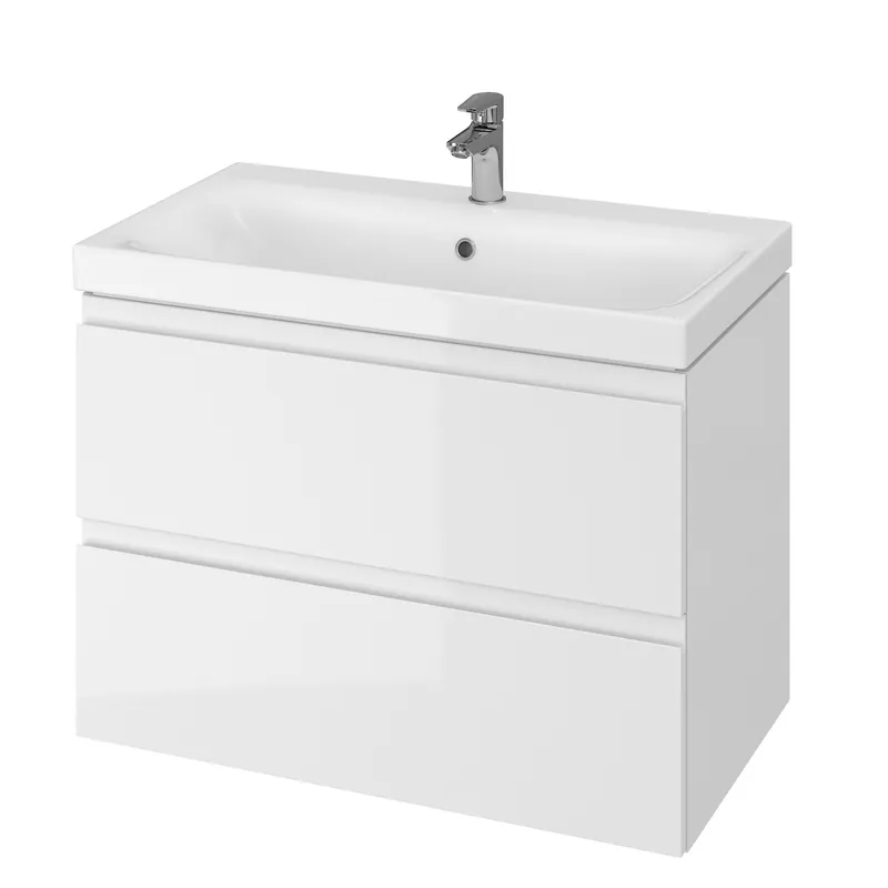 Reducere specială Masca chiuveta baie Cersanit set 975 Moduo, 80 cm, alb (baza+lavoar) S801-221