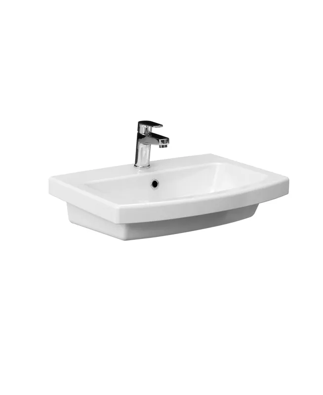 Lavoar baie incastrat alb lucios, Cersanit Easy K102-014, rectangular, 60 cm, ceramica Popular