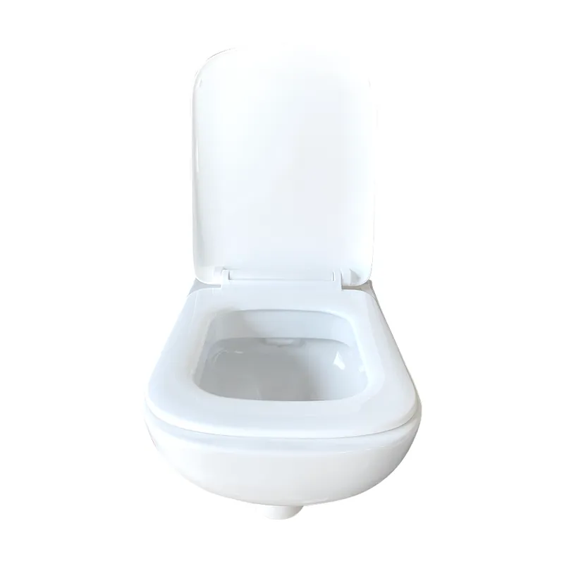 Premium Vas toaleta suspendat Neo, portelan, alb, 53.5 x 35.5 cm, cu capac