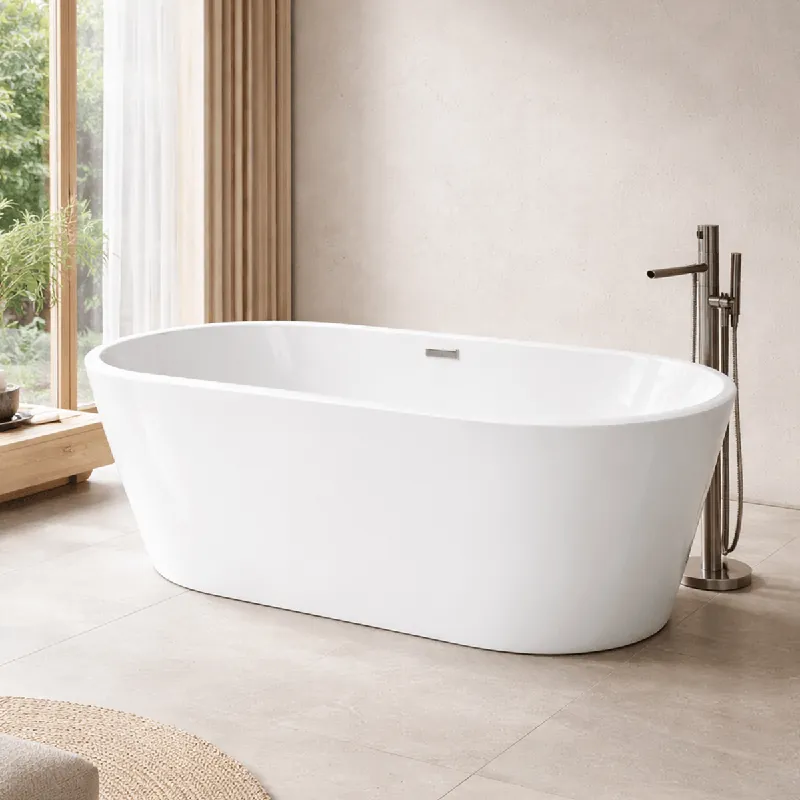 Cada baie freestanding Bella* BSM-203, acril, 150 x 75 x 58 cm, alb Cumpără online