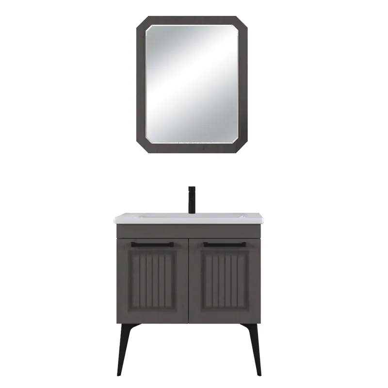 Cumpărături sigure Set mobilier baie Hero, 3 piese, latte massive, 80 cm