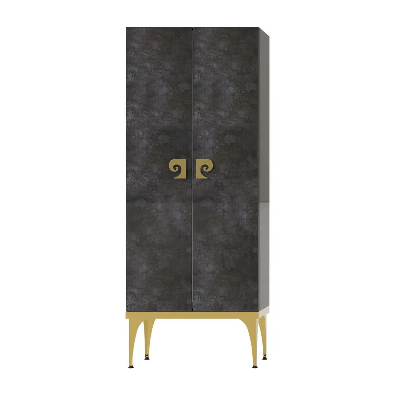 Retur gratuit Dulap soldat baie dublu Pierre Cardin Venus, negru-auriu, 70x150 cm
