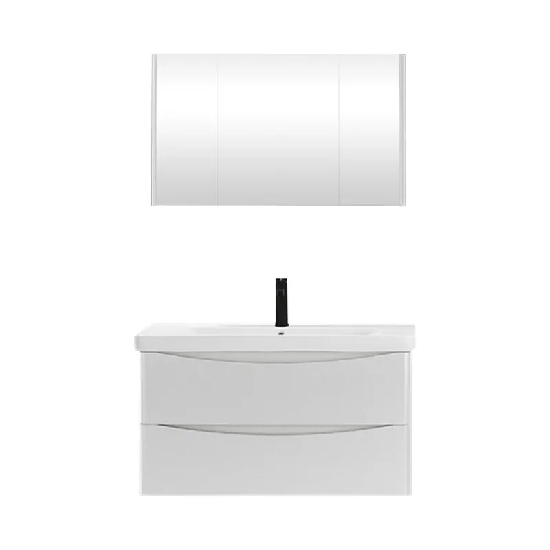 Mai ieftin Set mobilier baie Zen, suspendat, 3 piese, alb, 100 cm