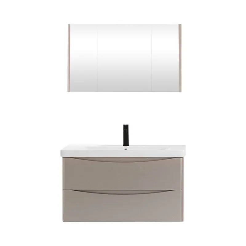Super ofertă Set mobilier baie Zen, suspendat, 3 piese, bej, 100 cm