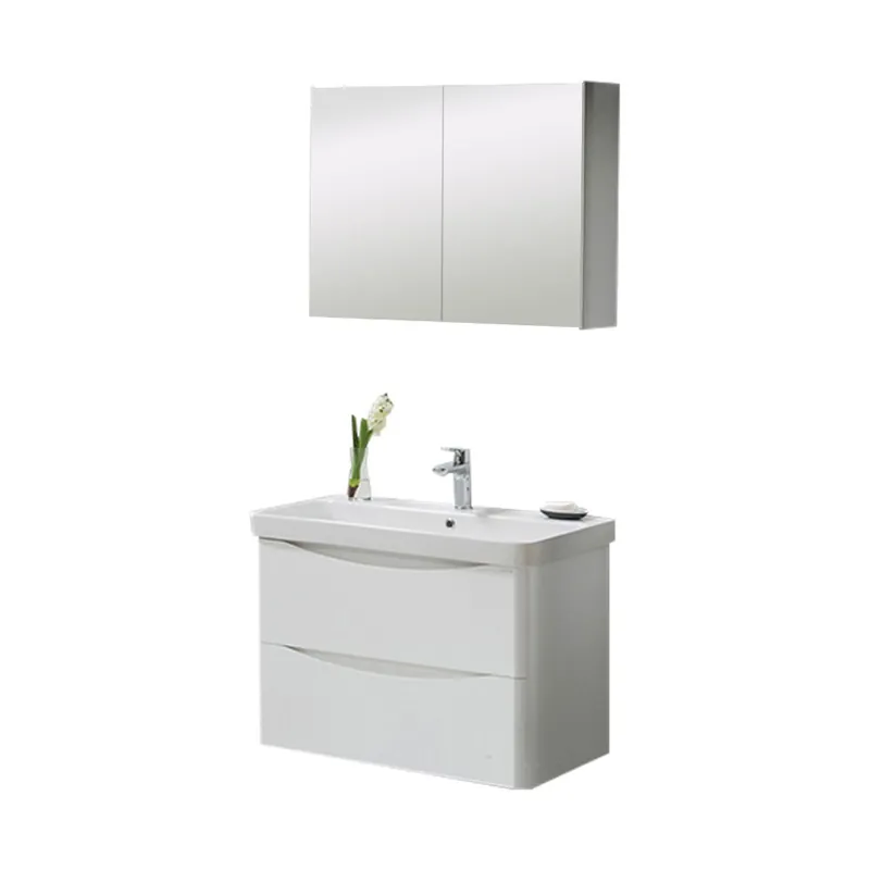Discount Set mobilier baie Zen, suspendat, 3 piese, alb, 80 cm