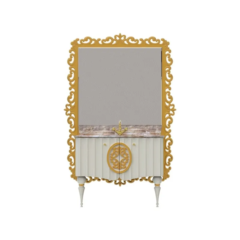 Set mobilier baie Pierre Cardin Hagia Sofia, 3 piese, alb perlat, 145 cm Retur gratuit