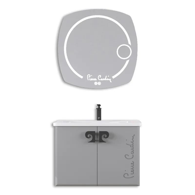 Disponibil imediat Set mobilier baie Pierre Cardin Star LED, suspendat, 3 piese, anthracite, 80 cm