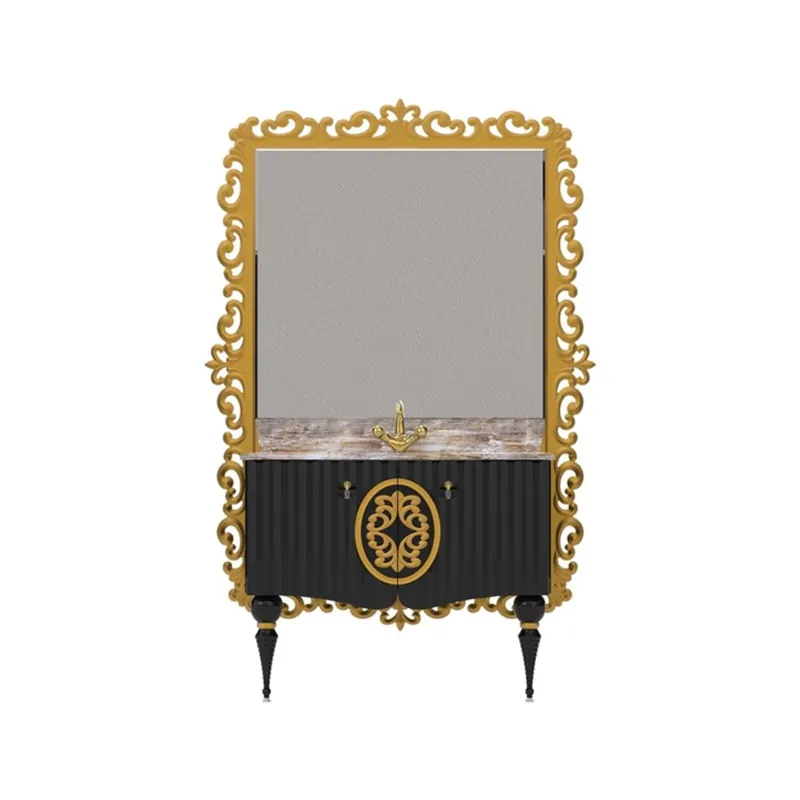 Noutate Set mobilier baie Pierre Cardin Hagia Sofia, 3 piese, negru, 145 cm