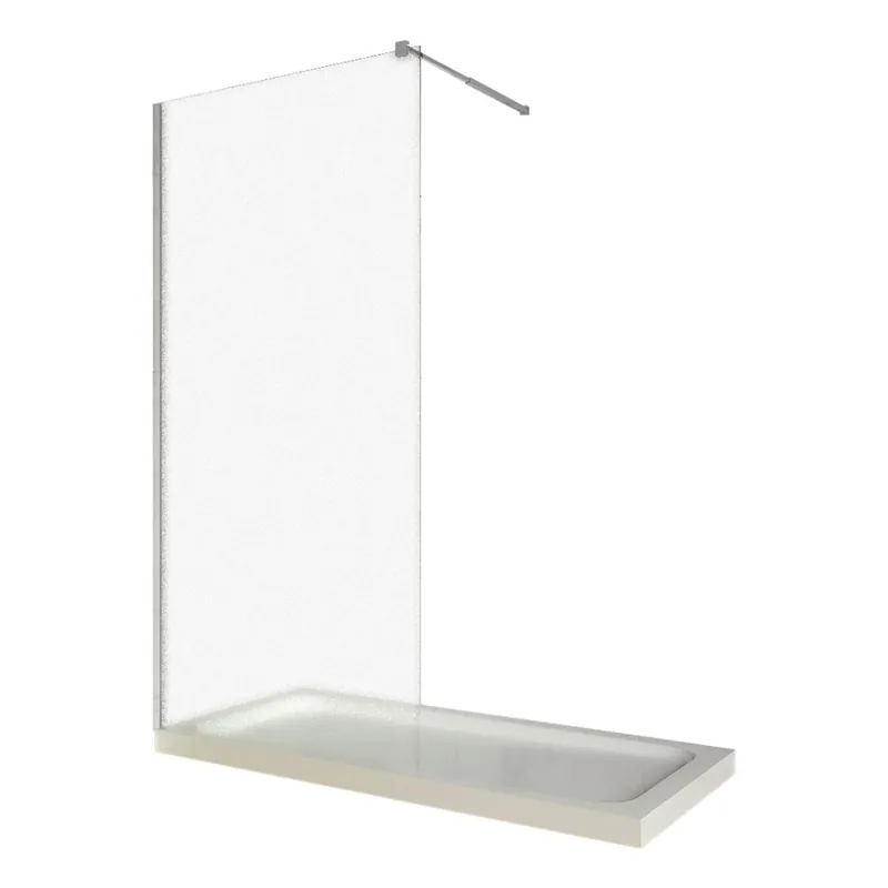 Reduceri Paravan dus walk in / Perete dus, sticla sablata 8 mm, profil crom, tija extensibila, 100 x 200 cm