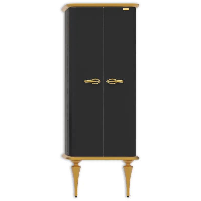 Retur ușor Dulap soldat baie dublu Pierre Cardin Angelica, negru-auriu, 70x180 cm