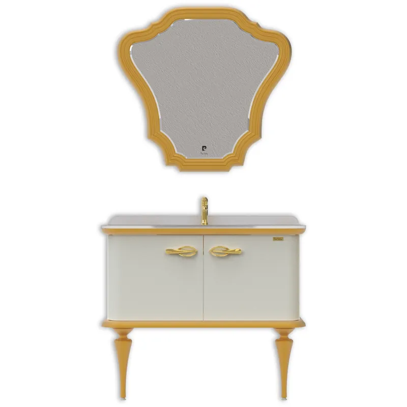 Set mobilier baie Pierre Cardin Angelica, 3 piese, alb perlat, 101 cm Preț redus