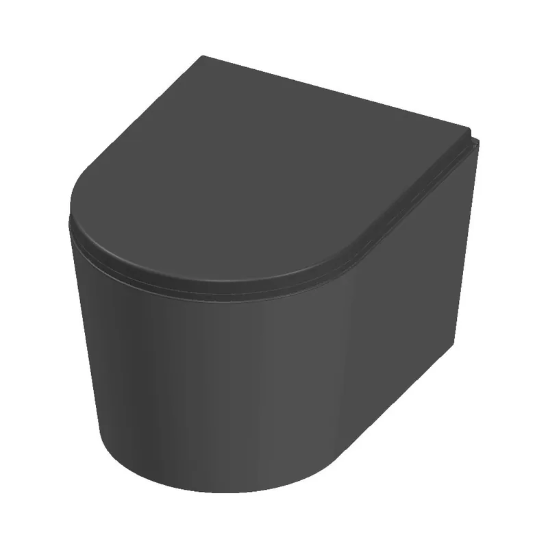 Vas WC suspendat Celesta Vista, 50 x 35 cm, ceramica, capac duroplast, inchidere lenta, gri mat Vezi acum