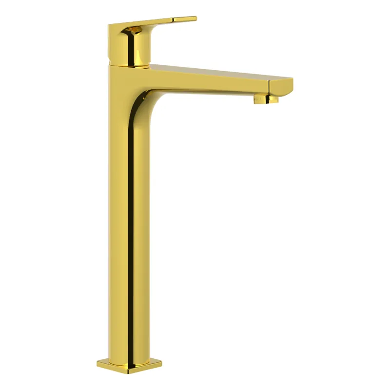 Baterie inalta lavoar Celesta Aria, monocomanda, design slim, montaj stativ, auriu Plată securizată