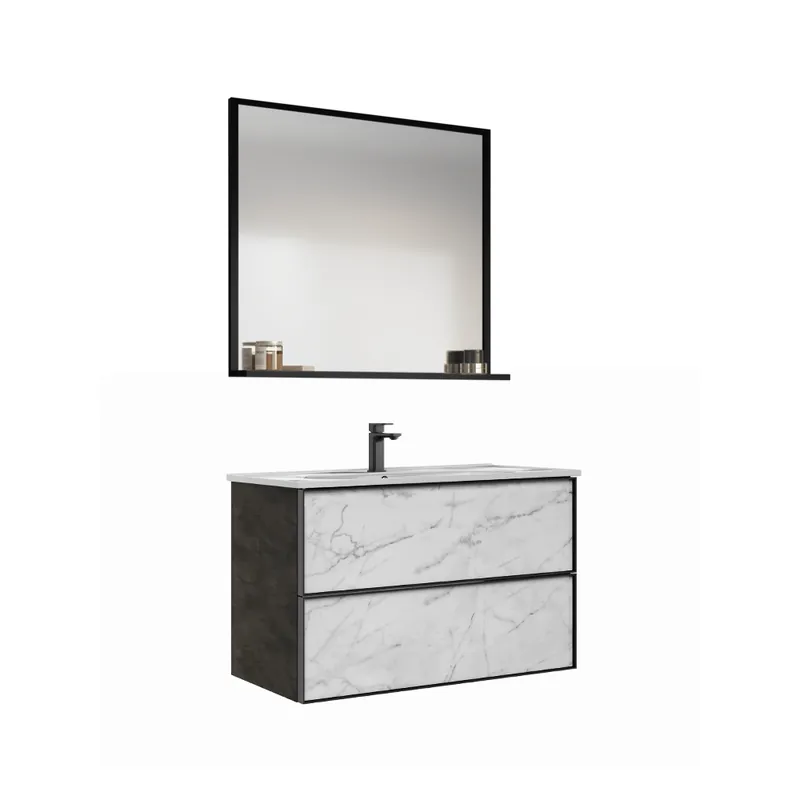 Set mobilier baie Orka Lucca, 3 piese, irony, 100 cm Preț redus